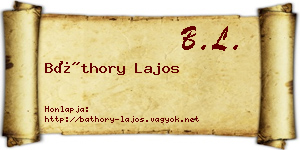 Báthory Lajos névjegykártya