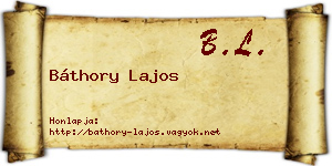 Báthory Lajos névjegykártya